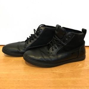 Aldo Wool-Paneled Faux Leather Sneakers